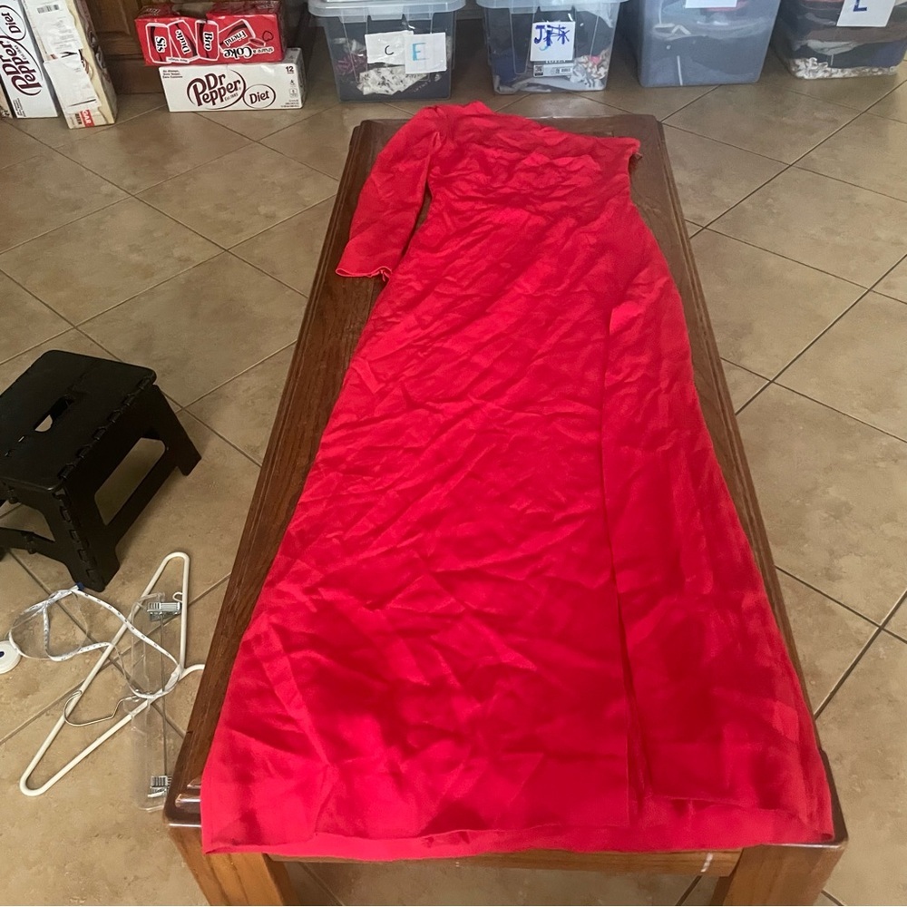 La Perla Vibrant Red Fabric dress one sleeve size 2